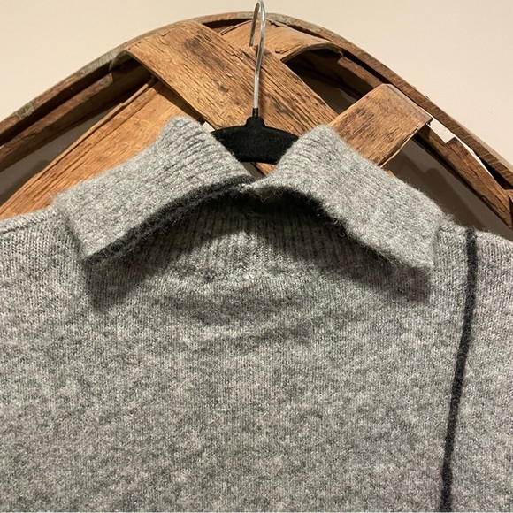 Zara Women’s Heather Gray With Black Accents Turtleneck Sweater Sz. Medium NWT - Picture 8 of 13